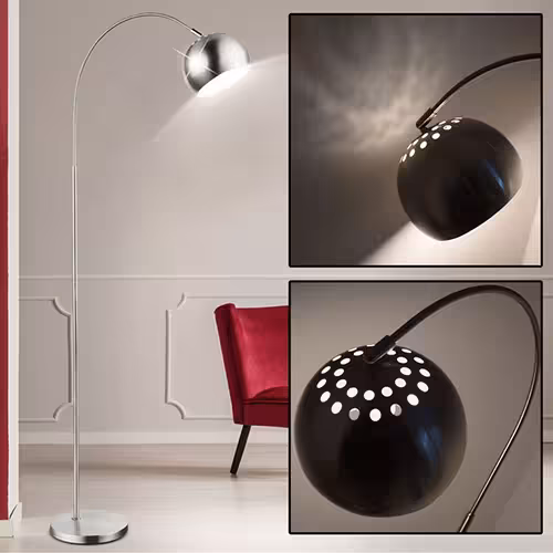 Bogenstehleuchte in silber